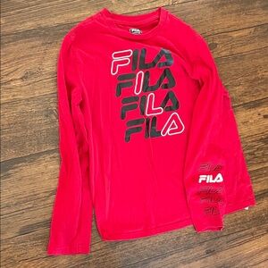 Fila Kids Vibrant Red Long Sleeve Tee